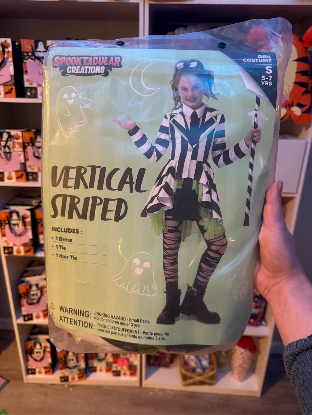 New Vertical Striped Girls Costume - Black & White girls 5/7